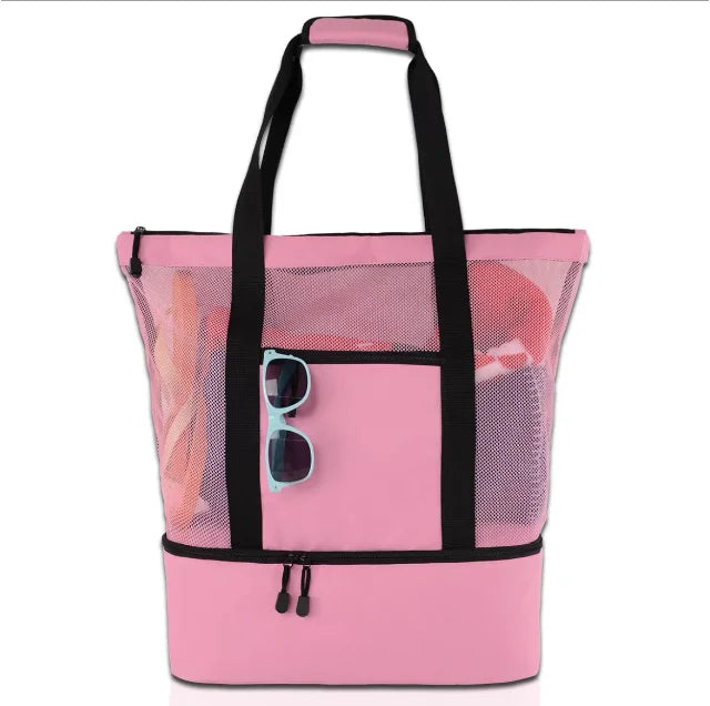 High Capacity Women Mesh Transparent Bag Double-layer Heat Preservation Large Picnic Beach Bags