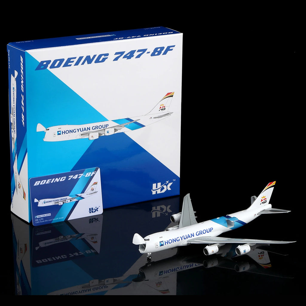 B633001 Alloy Collectible Plane Gift HX Models 1:400 Air Belgium Hongyuan Group Boeing B747-8F Diecast Aircraft Jet Model OE-LFC