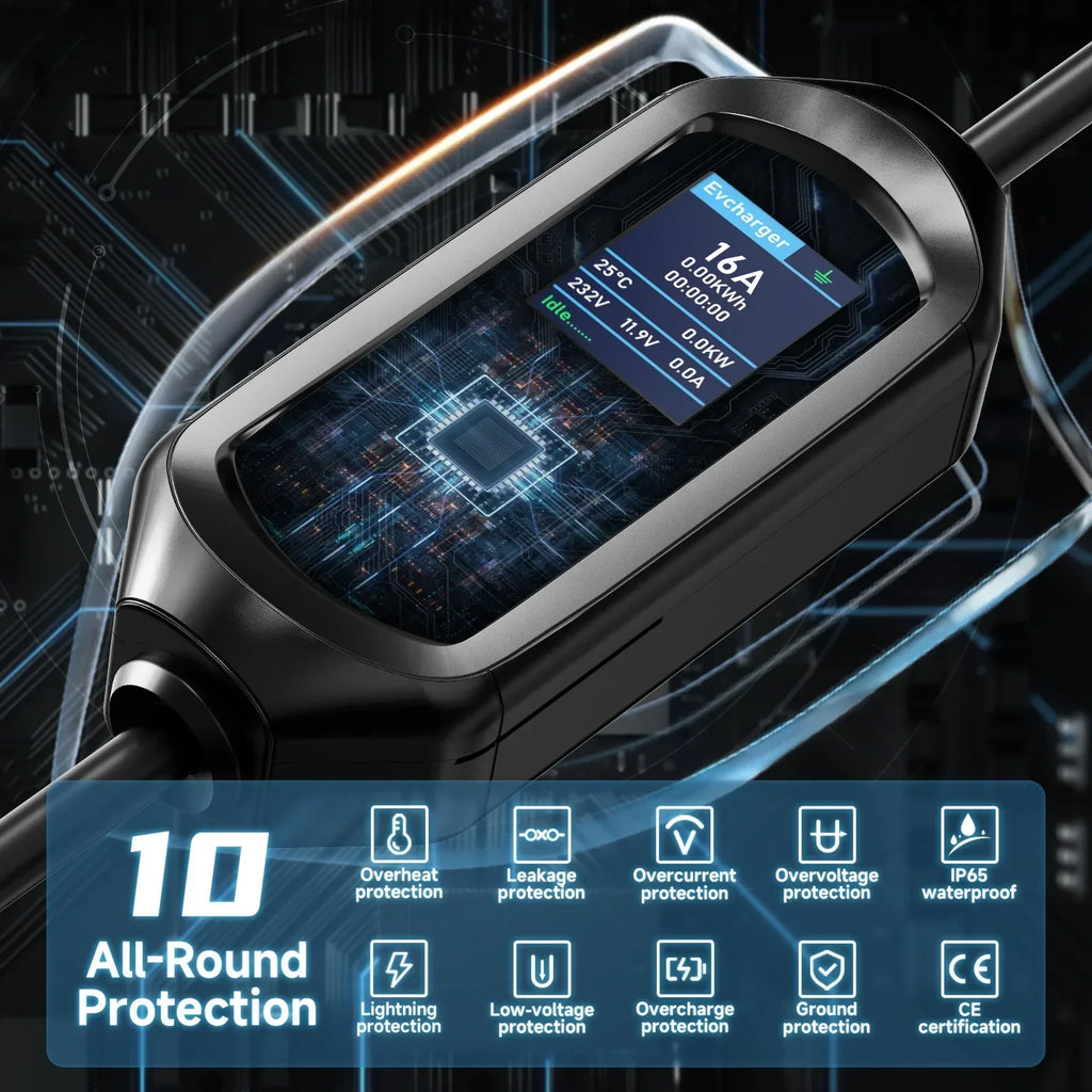 AFEEV 3.6KW Portable EV Charger 16A IEC62196-2 Type 2 Charger Fast Charge Charger Type1 Electric Car Charger GB/T Wallbox