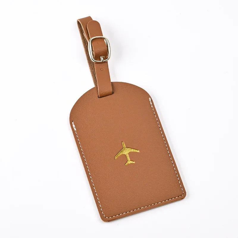 Thicken PU Hot Stamping Aircraft Boarding Pass Luggage Tag  Suitcase Name Label Travel Tags Luggage Tags Travel Accessories