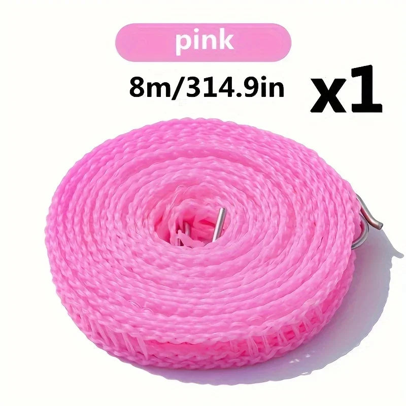 1PC 314.9in Portable Clothesline for Fall & Winter - Windproof, No-Drill Outdoor String, Upgraded Anti-Slip Camping Clothesline