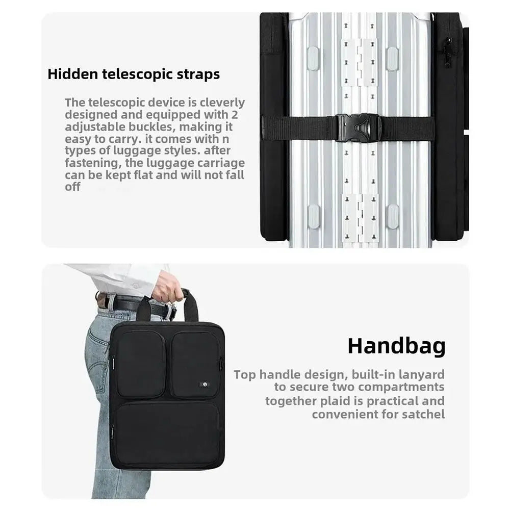 Adjustable Straps Boarding Case Hanging Bag Expansion Removable Suitcase Additional Handbag Large Capacity Foldable