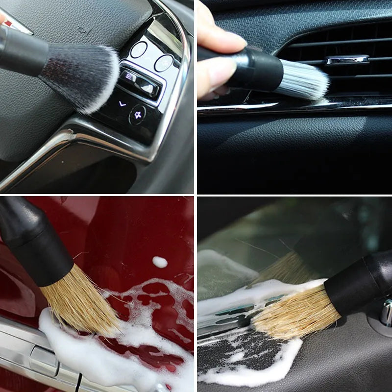 Car Detailing Brush Set 5PCS Auto Interior Cleaning Tools Air Vent Dust Duster Crevice Cleaner Car Wash Brushes for Vehicle Care