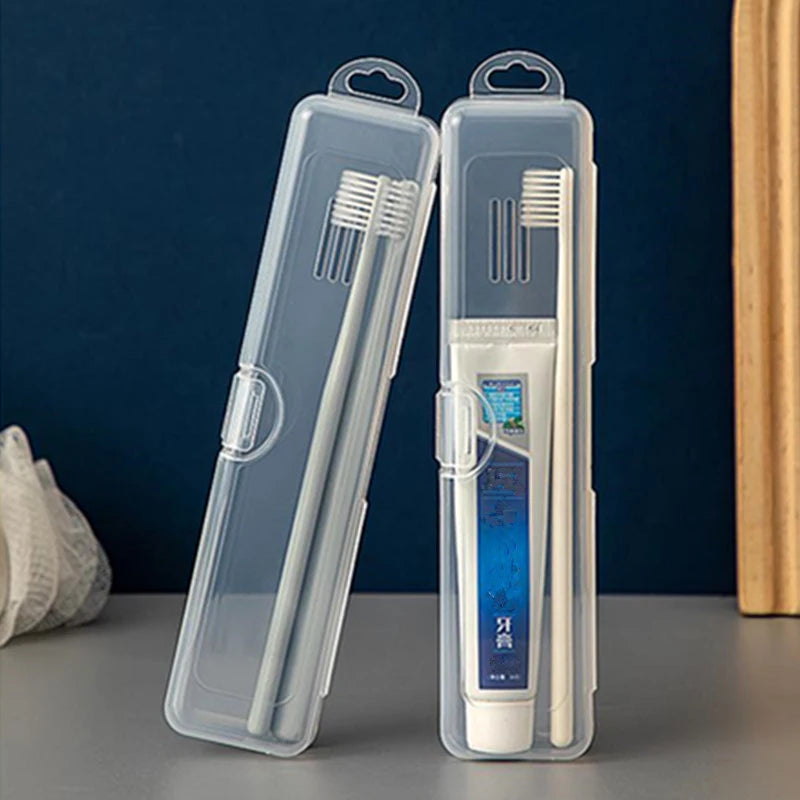 Portable Transparent Plastic Toothbrush Case Travel Toothbrush Holder Box Bathroom Toothbrush Storage Organizer