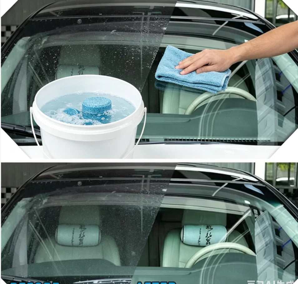 Car Effervescent Tablets Windshield Cleaner Windscreen Wiper Washing Home Toilet Window Cleaning Tabet Solid Washer 60-1pcs