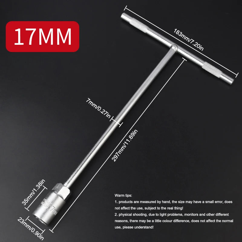 6-19 mm T-Style Socket Wrench Hexagon Nut Key Extended Hex Screwdrivers Automotive Tires Machinery Workshop Repair Hand Tools