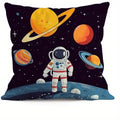 Astronaut & Rocket & Planets Double-sided Printed pillow cover Short plush Suitable living rooms bedrooms throw cushion cover