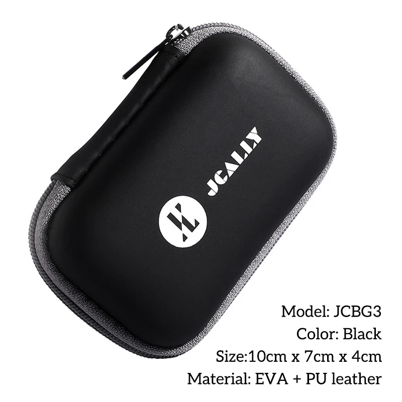 JCALLY Earphone Case Multifunctional Portable Storage Bag Charging Cable Keys U-Disk Carry Bag Coin Wallet EVA PU Storage Box
