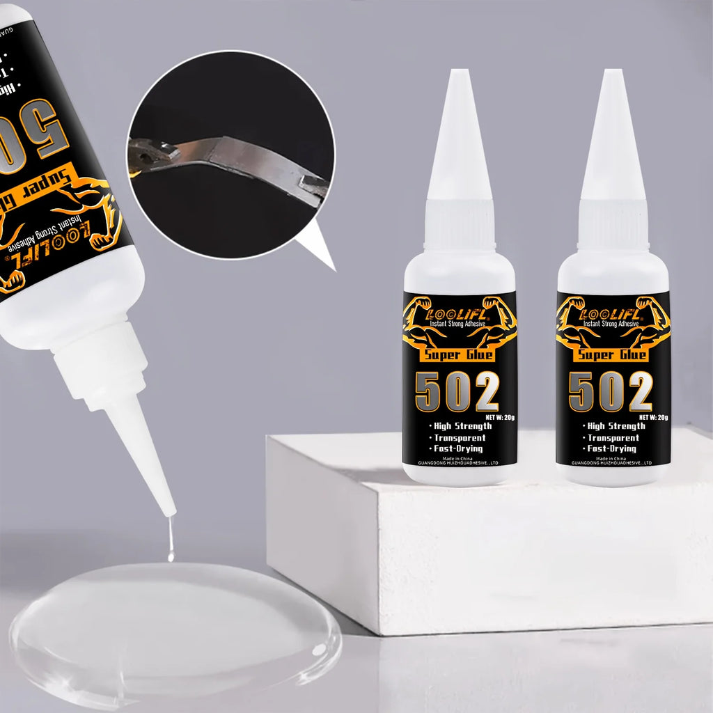 502 Metal Glue, Super Strong Shoe Glue, Strong Adhesive, Waterproof/Transparent/Emergency Repair, All-Purpose Glue for Bonding Metal/Plastic/Glass/Ceramic/Rubber/Wood//Pp/Abs/Pe Materials