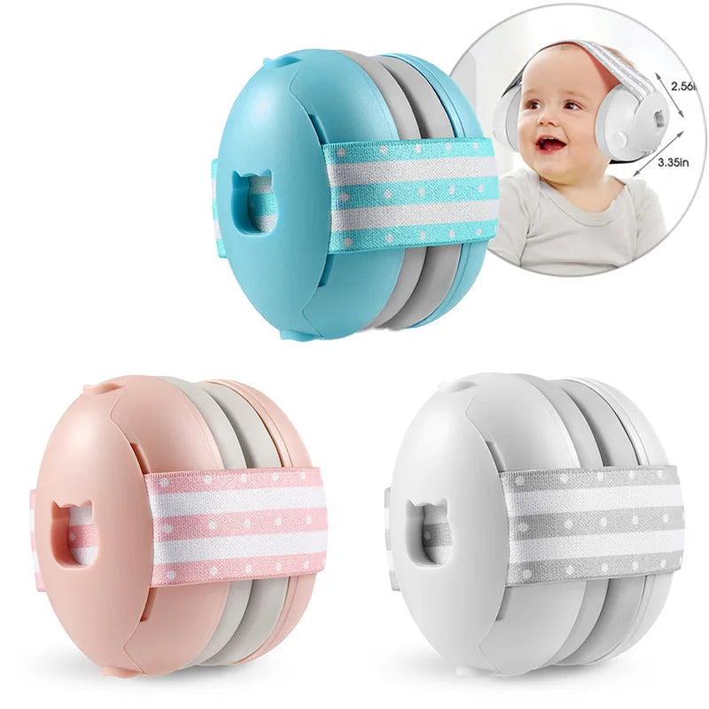 New Baby Noise Cancelling Headphones Ear Protection Earmuffs for Infants with Elastic Headband Airplane Travel Baby Accessories