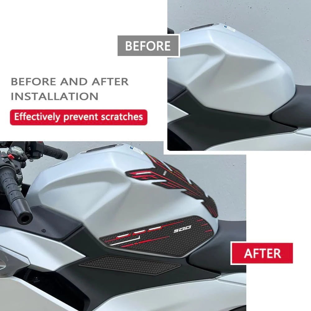 Ninja500 2025 Motorcycle Accessories Non-slip Side Fuel Tank Stickers Waterproof Pad Rubber Sticker For NINJA 500 SE 2024 2025
