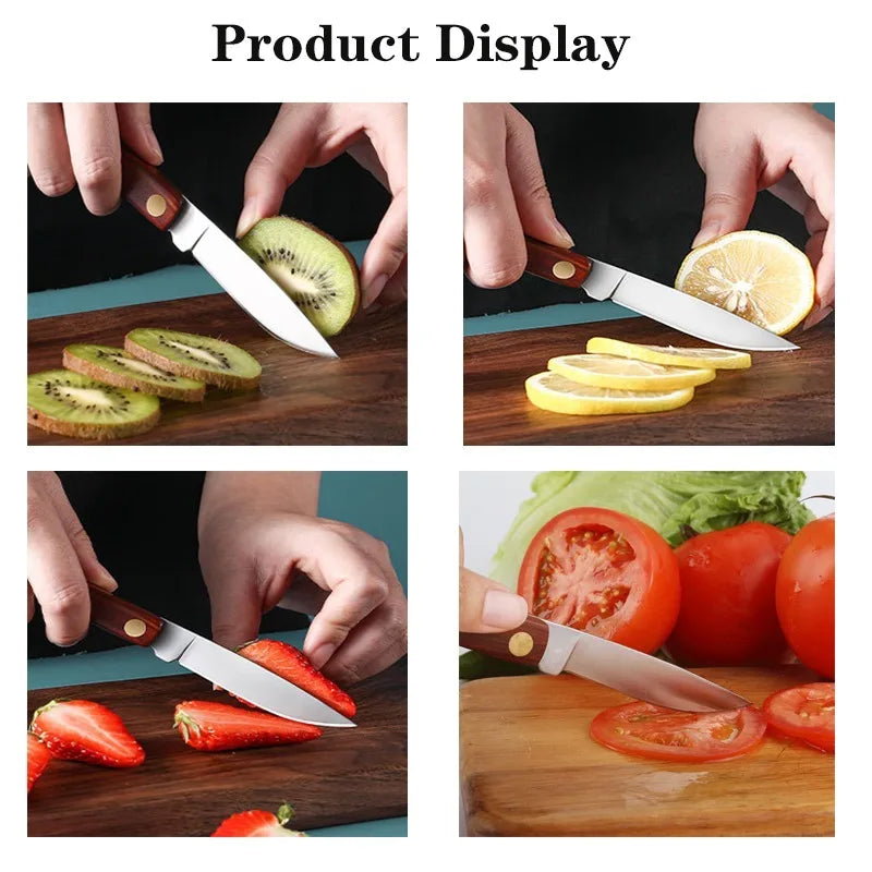 Mini Folding EDC Pocket Knife Stainless Steel Fruit Paring BBQ Hand Meat Knife Portable Cleaver Kitchen Chef Knife House Cutlery