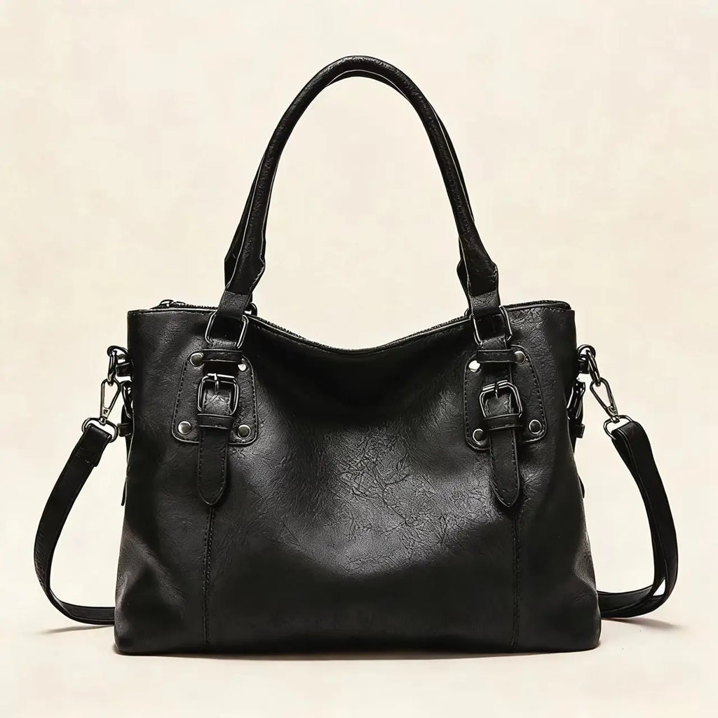 Retro Designer Soft PU Leather Women's Handbag Large Capacity Tote Bag with Multi-pocket Casual Shoulder Crossbody Bag for Ladie
