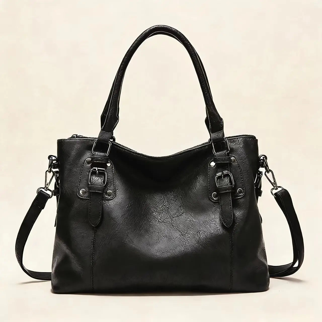 Retro Designer Soft PU Leather Women's Handbag Large Capacity Tote Bag with Multi-pocket Casual Shoulder Crossbody Bag for Ladie