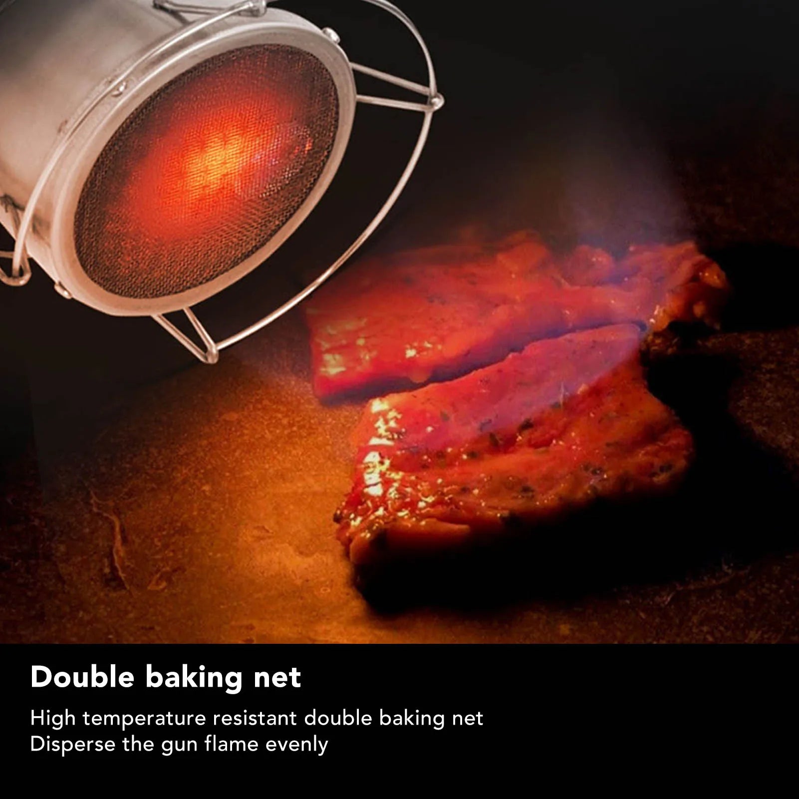 Culinary Torch Attachment Smokeless 304 Stainless Steel Flamethrower for Searing Melting Baking Tool Culinary Torch Attachment