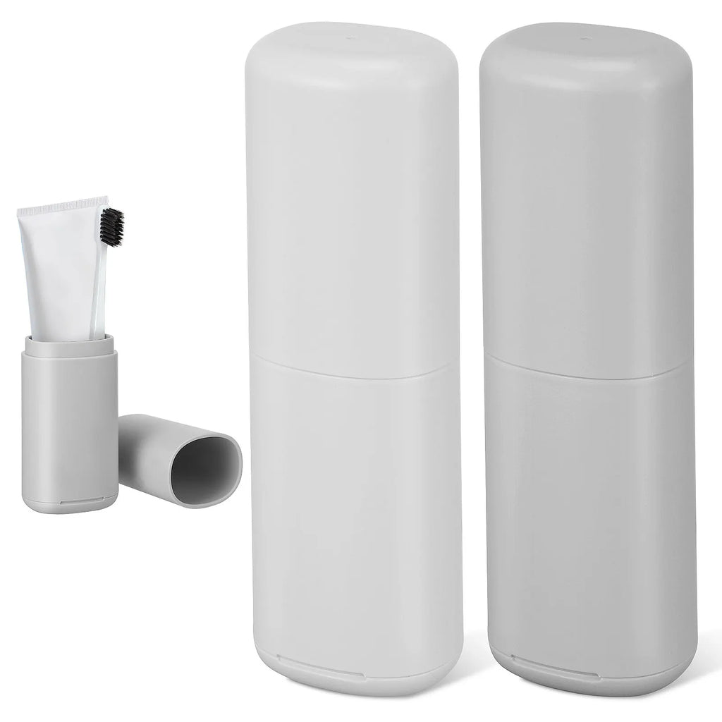 2Pcs Travel Toothbrush Case Portable Toothbrush Holder for Travel Home Gym Hotel Strong PP Material Easy Clean Removable Base