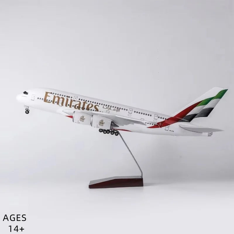 New A380 Emirates UAE Aircraft Model 1/160 Scale 380 Airbus Model 47cm Resin Cast Aircraft Toy kids toys