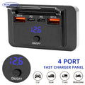 12V/24V Car Dual USB PD Port Charger Power Adapter PD QC3.0 Car Charger Socket Mobile Phone Charging Outlet Panel Universal