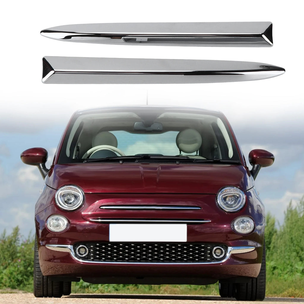 Car Front Bumper Upper Molding Chrome Trim Replacement for FIAT 500 2007‑2015 Bumper Upper Molding Strip Car Accessories