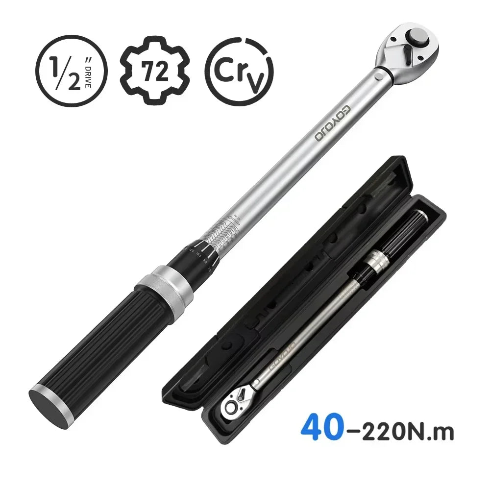 1/4 3/8 1/2 Torque Wrench 40-220N.m Square Drive Torques Key Professional Torque Wrench 50-350N.m Bicycle Automotive Repair Tool