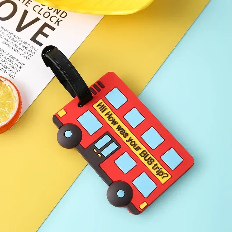 Cartoon Fruit Style Pattern Information Anti-Lost Suitcase Name Id Tags  Silicone Luggage Tag Travel Case Identification Label