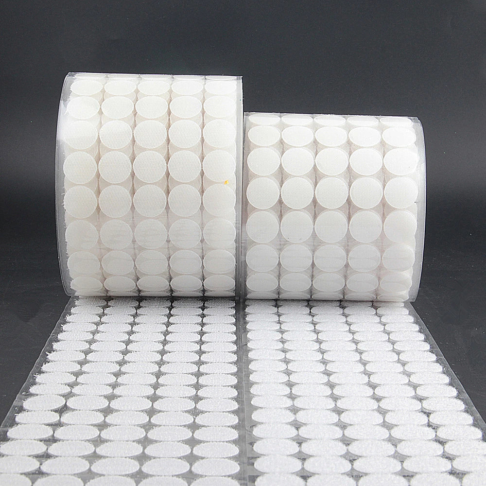 1000pair 10/15/20mm White Dot Sticker Self Adhesive Fastener Hook and Loop Tape Nylon Strong Glue Velcroing Adhesivo Muy Fuerte