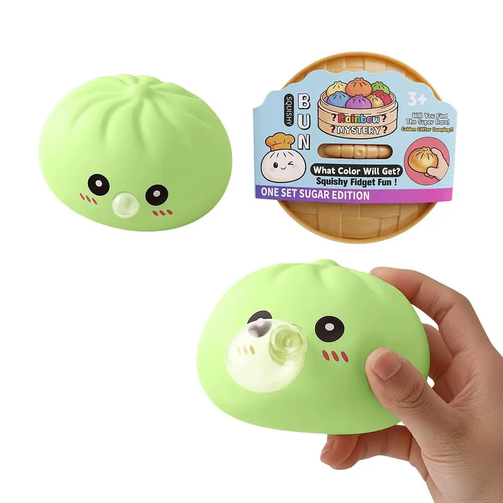 Glitter Dumpling Squishes Stress Balls 2026 Viral Fidget Toy Colorful Simulation Steamed Bun Decompression Toy for Anxiety