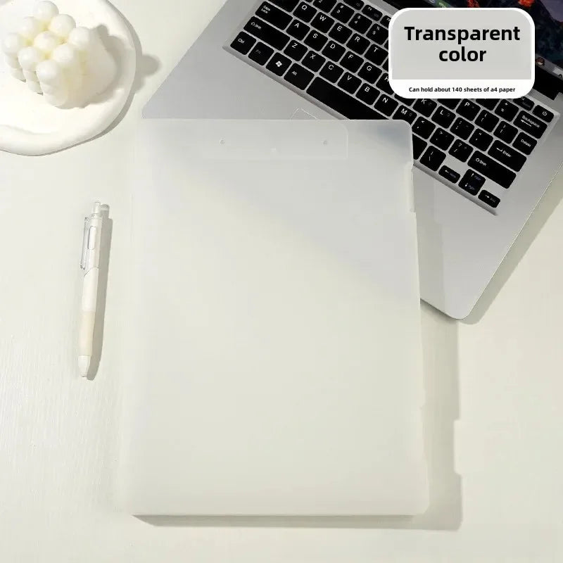 A4 Transparent File Box High Aesthetic Student Test Paper Simple Large Capacity Storage Box Writing Board Office Supplies