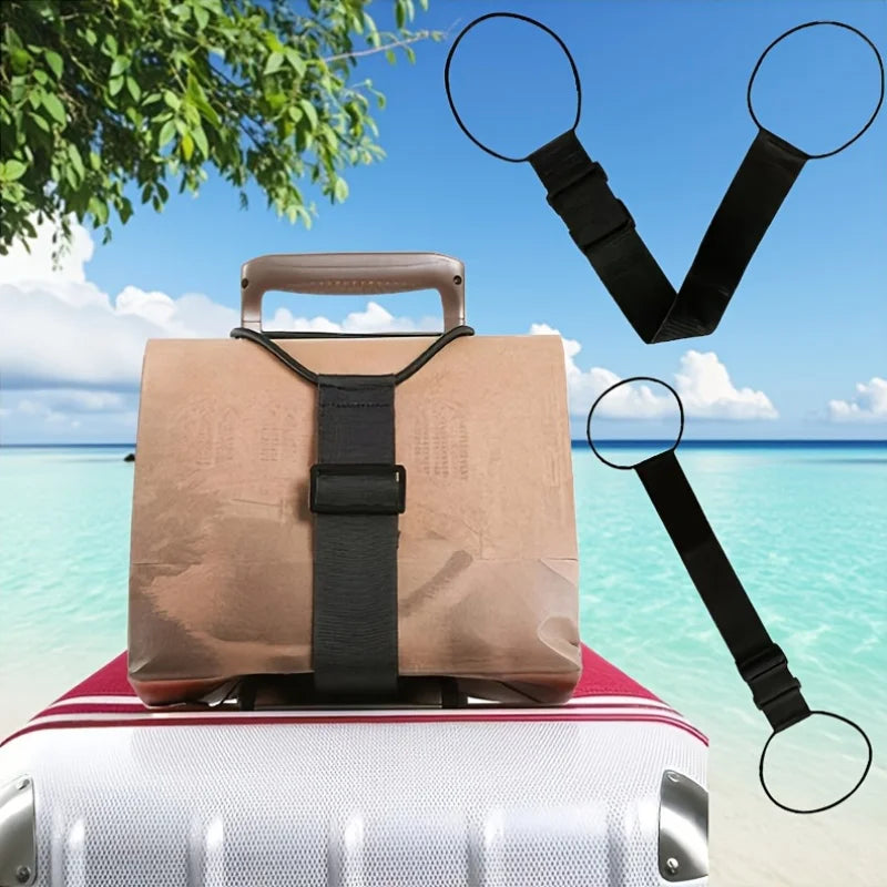 2PCS Travel Luggage Straps Backpack Suitcase Fastening Band Anti-Theft Adjustable Packing Band for Bag Carrying Case