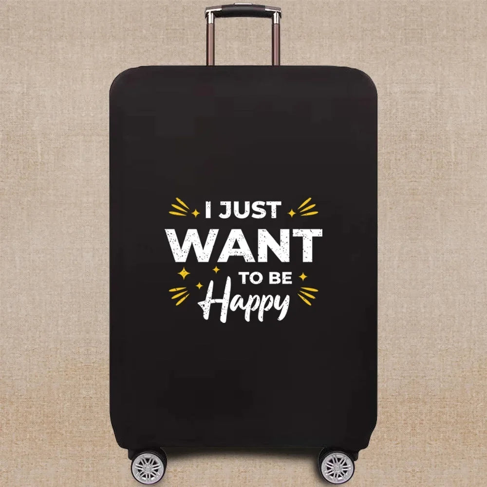 Travel Accessories Luggage Case Suitcase Dust Protective Cover 18-28 Inch Phrase Pattern Series Trolley Case Elastic Cover