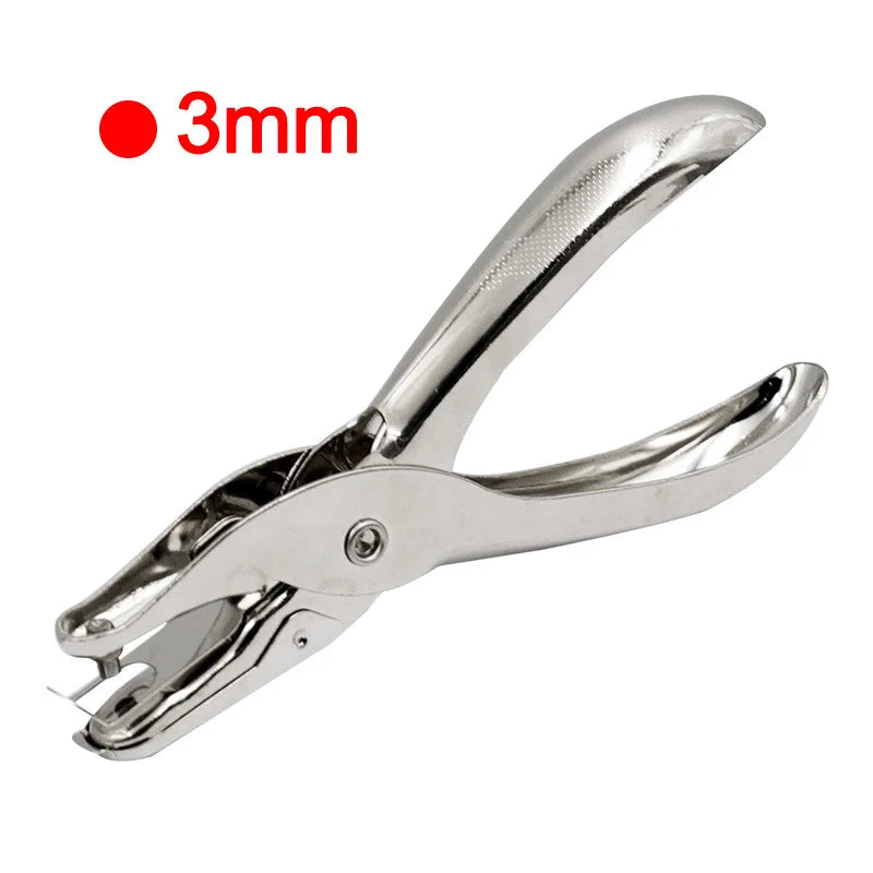 1pcs 3mm/6mm Mini Stainless Steel Punch Single Hole Punching Pliers Hand Press Pliers Binding Ticket Checking Punch