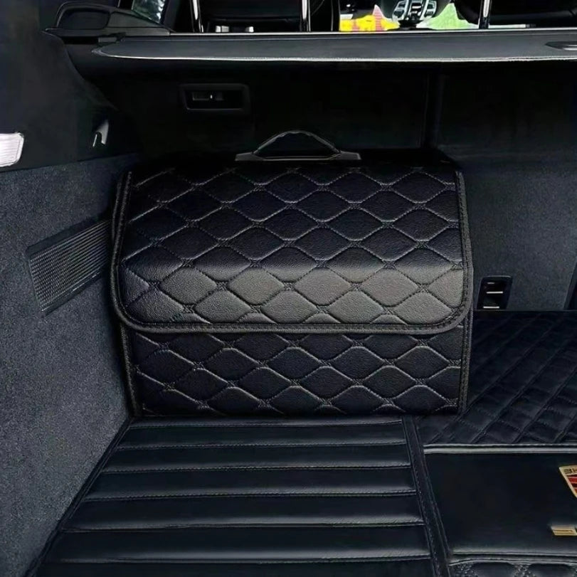 Car Trunk Organizer Box Large Capacity Auto Multiuse Tools Storage Bag Stowing Tidying Leather Folding For Emergency Storage Box