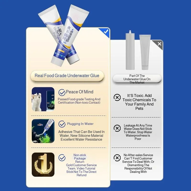 Waterproof Glass Glue Sealant Tape Leak Repair Adhesive Aquarium Fish Tank Pool Underwater Bonding Transparent Waterproof Tape