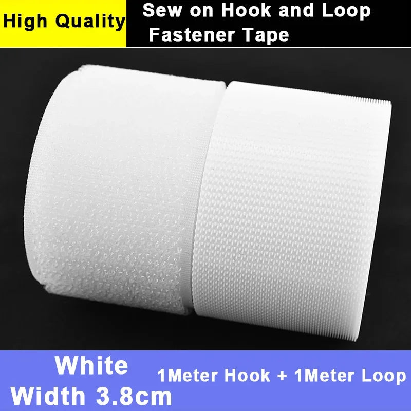 1M Sew on Hook and Loop Fastener Tape Non Adhesive Super Soft Loop Fabric Tape for Crafts DIY Sewing 20/25/30/38/50/100mm Wide