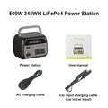 CTOLITY 500W Portable Power Station 345.6Wh 108000mAh Solar Generator LiFePo4 Batteries AC 220V Energy Storage Supply Camping RV
