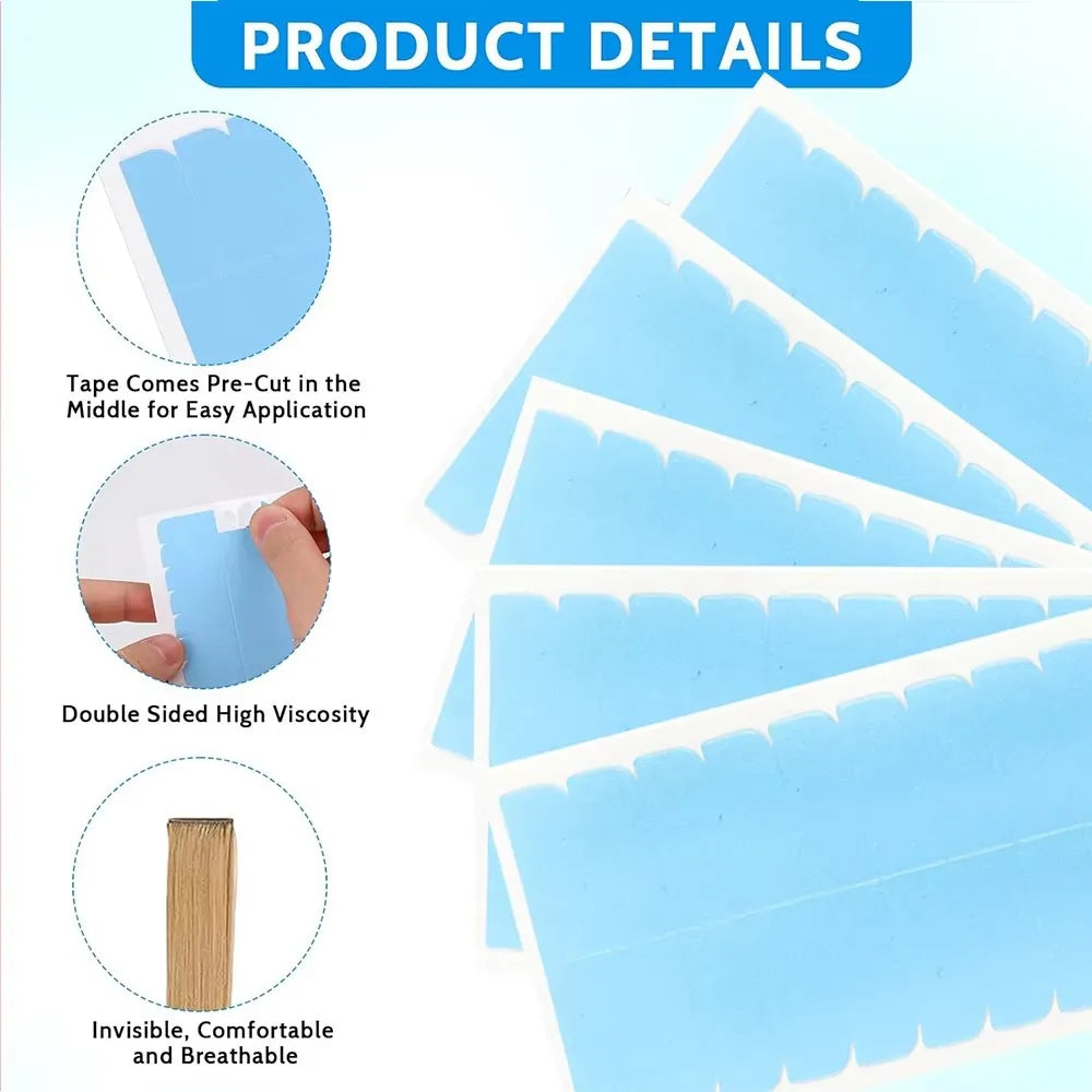 Double Sided Replacement Tape for Hair Extensions or Lace Front Wigs 5 /10/15Sheets 60/120/240 pcs Hair Extensions Adhesive Tape