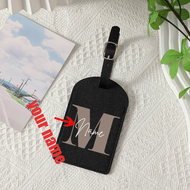 A-Z Initial Personalized Name Luggage Tag 26 Letters Custom Name Luggage Boarding Tags Travel Id Identification Luggage Tag Gift