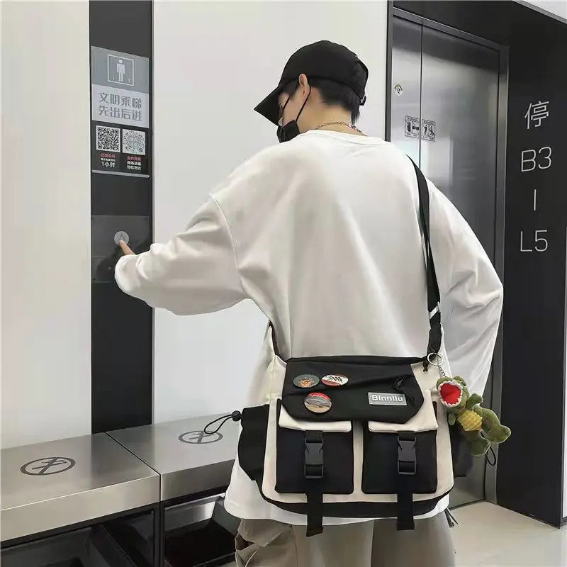 Trendy Large Capacity Campus Style Women Crossbody Bag, Student School Bags, Couples Shoulder Messenger Bag for Casual Daily Use