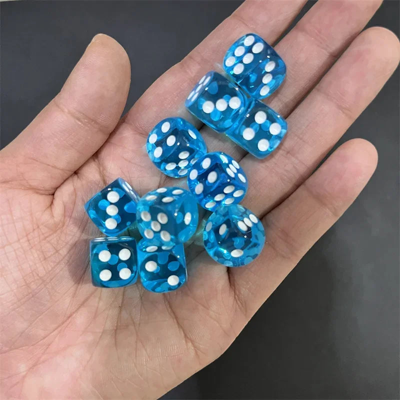 50pcs/Pack High Quality New 12mm Acrylic Transparent D6 Point Dice #12 Round Corner Boutique Dice