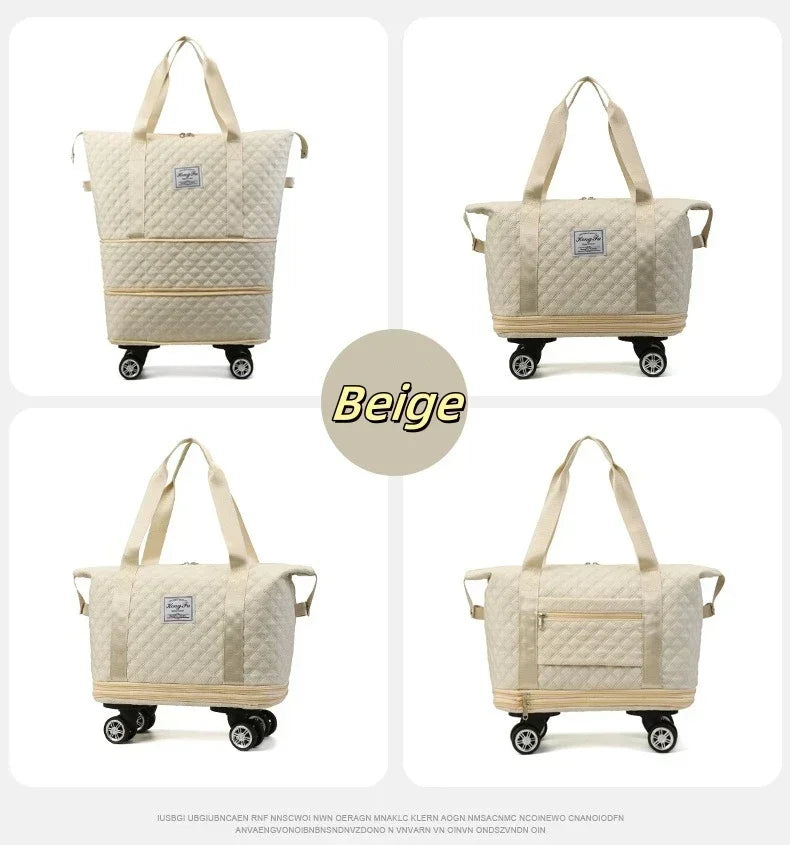 Lightweight Folding Large Capacity Storage Luggage Bag Universal Wheel Travel Luggage Bag Sports Wet and Dry Separation Yoga Bag