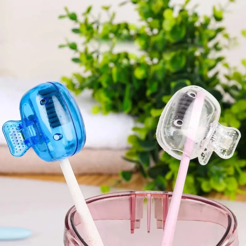 1/4PCS Portable Plastic Toothbrush Head Cover Clips Dustproof Head Protector Cap Travel Hiking Camping Bathroom Accessories