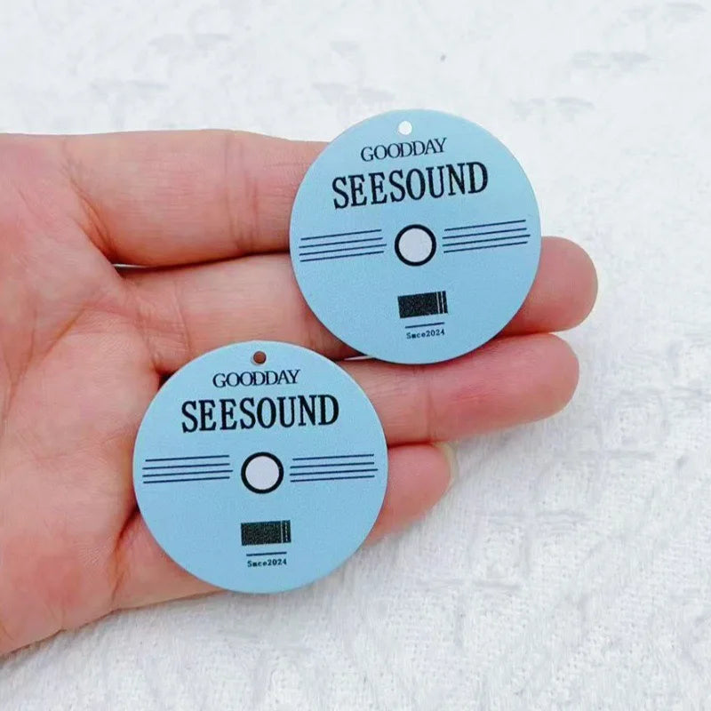 10pcs Acrylic Retro Tape Record Music Pendant DIY Keychain Phone Chain Necklace Jewelry