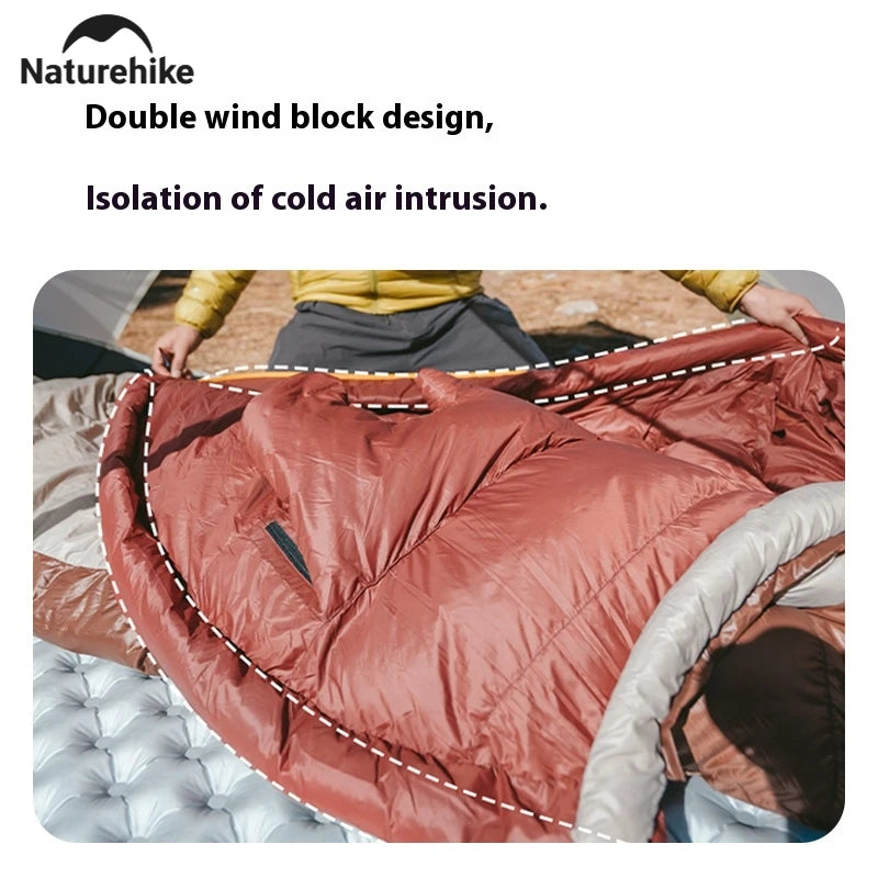 Naturehike Snowbird Mummy Sleeping Bag SP400/SP550/SP700/SP1000 for Outdoor Hiking Travel Winter Warm Duck Down Sleeping Bag