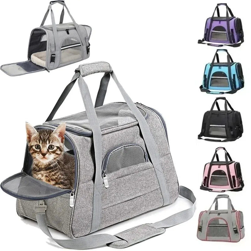 Breathable Pet Carrier Bag, Portable Foldable Travel Handbag for Small Cat Dog Outdoor