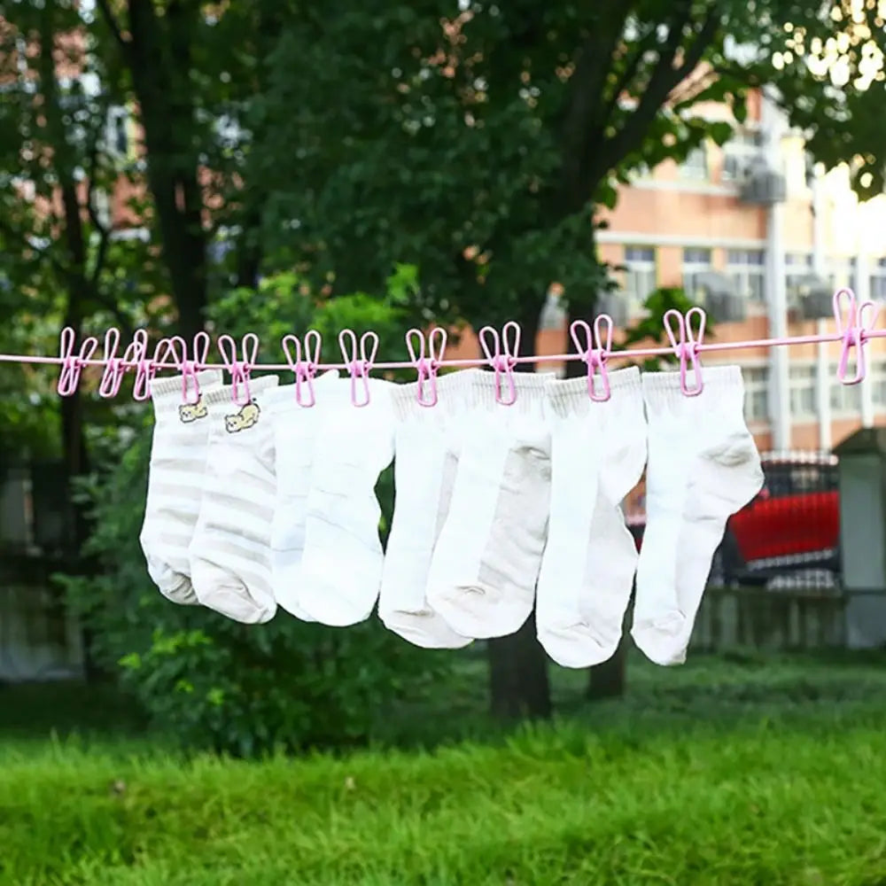 Portable Windproof Clothesline with 12 Clips Colorful Travel Clothesline Clothesline Rope Outdoor