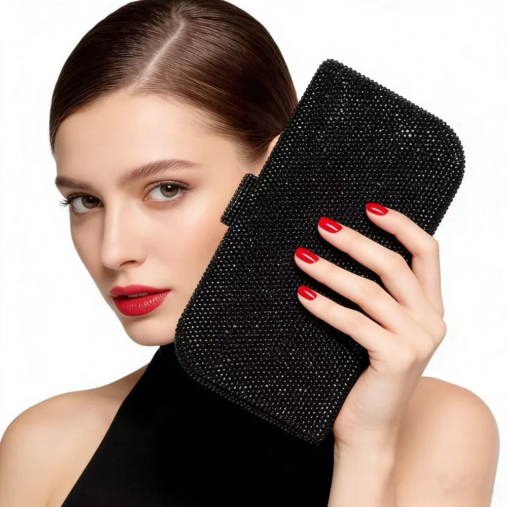 Makeup Rhinestone Wedding Dinner Bag Crystal Hot Diamond Women's Shoulder Evening Bag