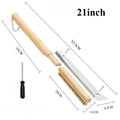 21/26 Inch Pizza Oven Brush with Scraper Brass Wire Pizza Stone Cleaning Brush for BBQ Grill Cleaning Outdoor Oven Accessories