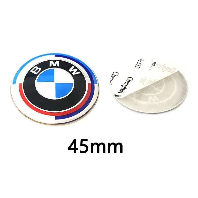 New 45mm 50th Anniversary for BMW E36 E39 E87 E60 E46 E53 E90 F10 F20 F25 F30 X3 Edition Car Steering Wheel Badge Emblem Sticker