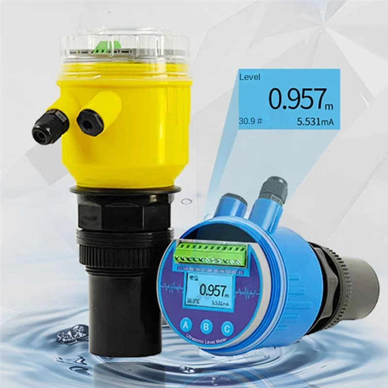 A84X-Ultrasonic Level Sensor Transmitter 4-20Ma Integrated Ultrasonic Water Level Meter Olive Oil Rs485 Relay
