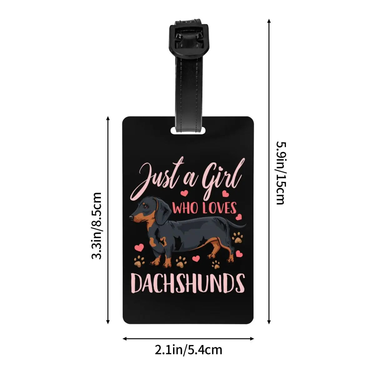 Custom Dachshunds Dog Luggage Tag Privacy Protection Badger Sausage Wiener Baggage Tags Travel Bag Labels Suitcase